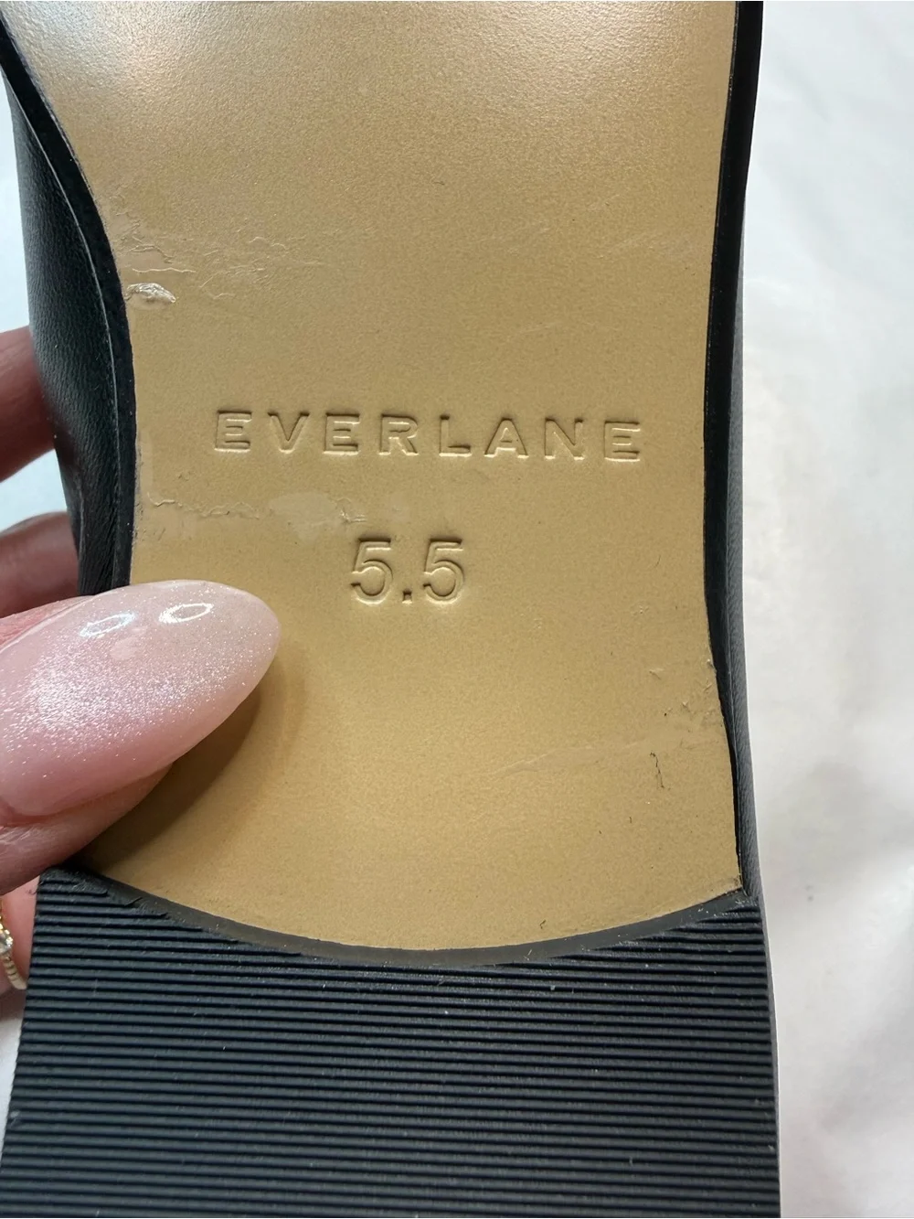 Everlane Day Glove Flat Black Leather Ballet Slip On Size 5.5 NWOB Chic - Picture 8 of 10